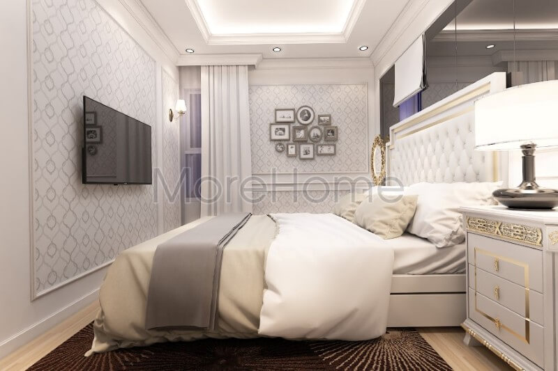 Thiết kế nội thất phòng ngủ chung cư ấn tượng với phong cách tân cổ điển Mẫu nội thất biệt thự tân cổ điển, hiện đại đẹp