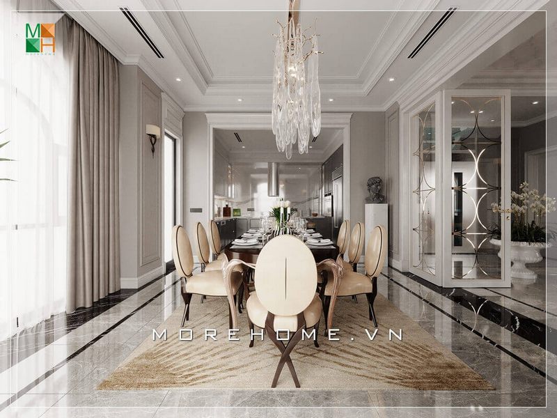 Mẫu bàn ăn gỗ 8 ghế bọc da chân gỗ óc chó cao cấp sẽ làm cho phòng ăn trở nên hơn về sang trọng và đẳng cấp.